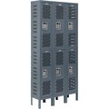 Global Industrial 2-Tier 6 Door Ventilated Locker, 12Wx15Dx36H, Assembled 493250GY